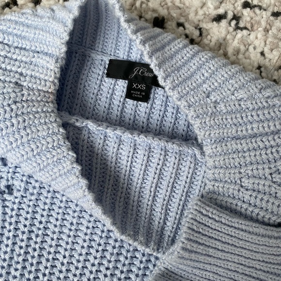 J Crew Mockneck Fisherman Sweater - Periwinkle - Picture 4 of 5